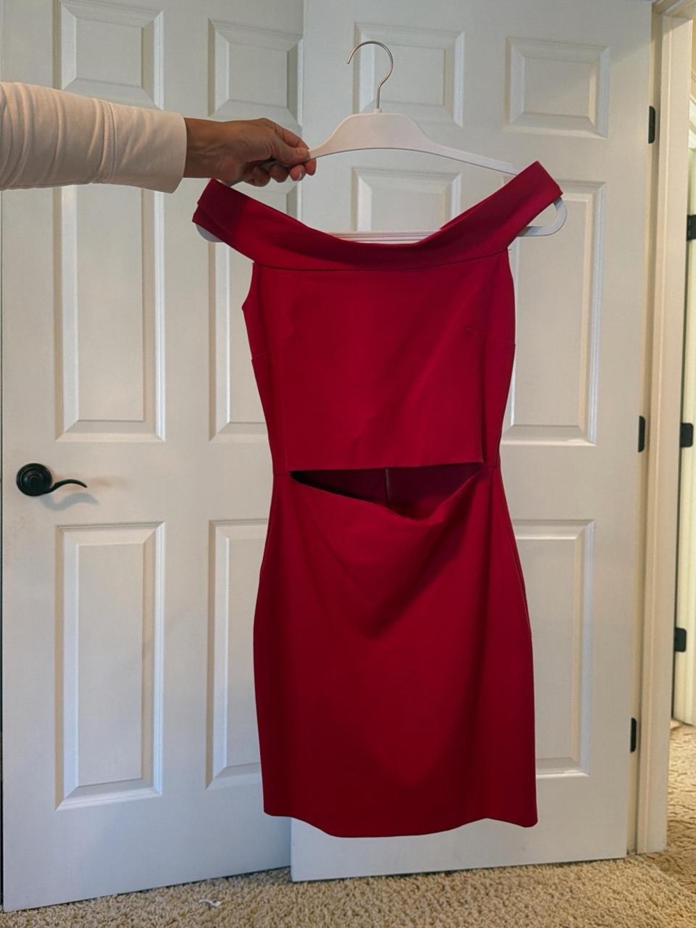 Bec + Bridge Off-Shoulder Red Cutout Dress